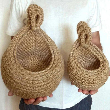 Sustainable Bohemian Jute Rope Hanging Basket for Elegant Fruit Display - Très Elite