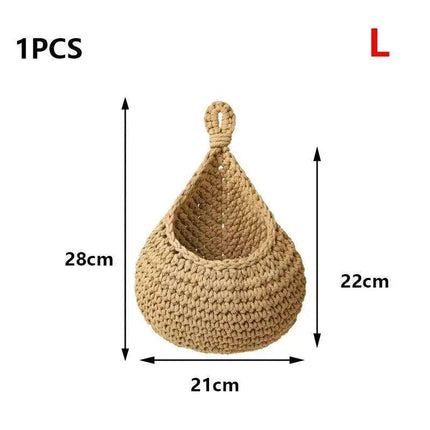 Sustainable Bohemian Jute Rope Hanging Basket for Elegant Fruit Display - Très Elite