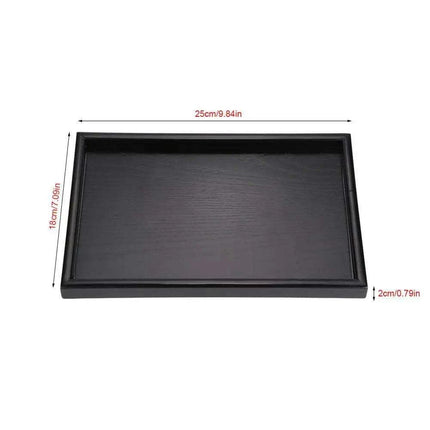 Sustainable Chic Black Solid Wood Serving Tray for Tea and Culinary Delights..