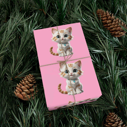 Sustainable Chic Cat-Themed Holiday Gift Wrap Set - Elegant Matte & Satin Choices - Très Elite