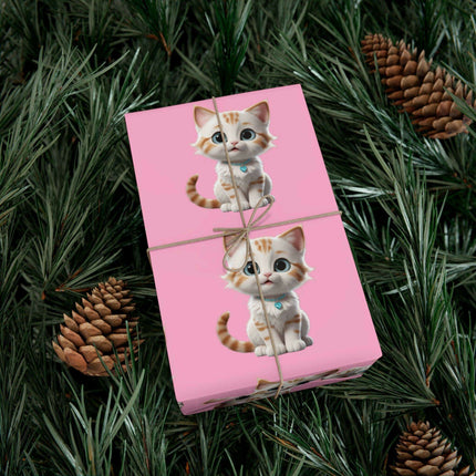 Sustainable Chic Cat-Themed Holiday Gift Wrap Set - Elegant Matte & Satin Choices - Très Elite