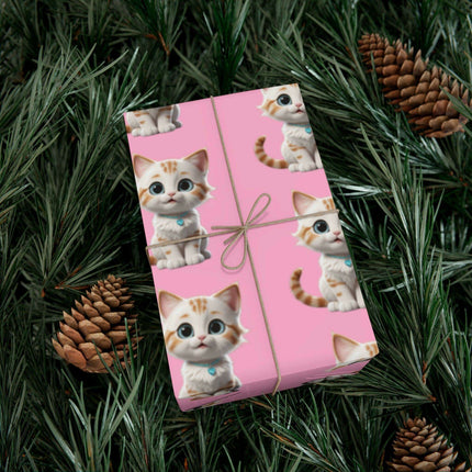 Sustainable Chic Cat-Themed Holiday Gift Wrap Set - Elegant Matte & Satin Choices - Très Elite