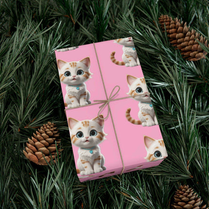 Sustainable Chic Cat-Themed Holiday Gift Wrap Set - Elegant Matte & Satin Choices - Très Elite