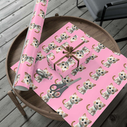 Sustainable Chic Cat-Themed Holiday Gift Wrap Set - Elegant Matte & Satin Choices - Très Elite