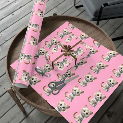 Sustainable Chic Cat-Themed Holiday Gift Wrap Set - Elegant Matte & Satin Choices - Très Elite