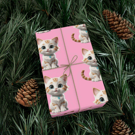 Sustainable Chic Cat-Themed Holiday Gift Wrap Set - Elegant Matte & Satin Choices - Très Elite