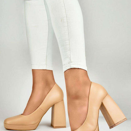 Sustainable Chic Chunky Heel Square Toe Pumps - Très Elite