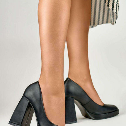 Sustainable Chic Chunky Heel Square Toe Pumps - Très Elite