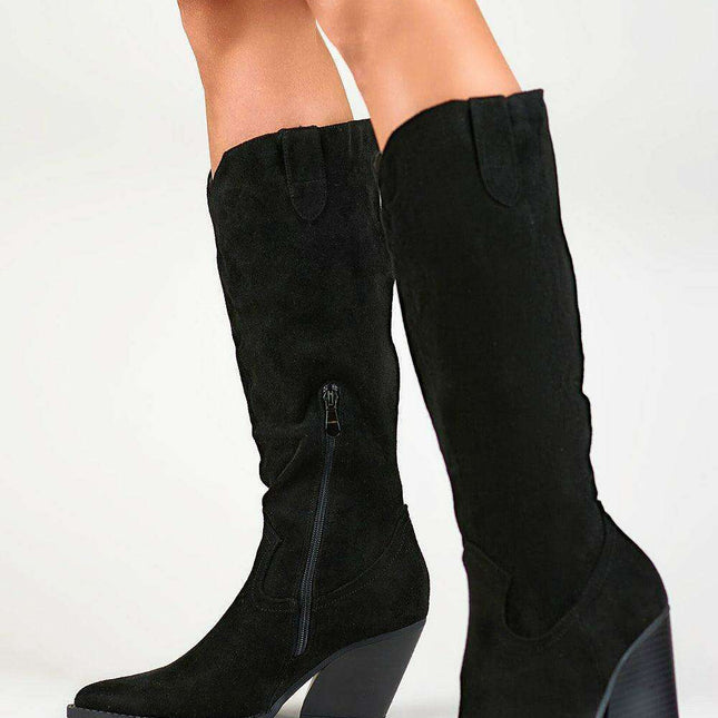 Sustainable Chic Eco-Suede Stiletto Boots with Enhanced Comfort