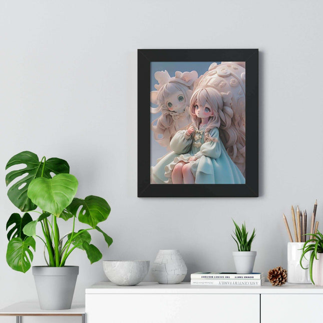 Sustainable Fantasy Anime 3D Girls Vertical Wall Art - Premium Framed Poster Decor