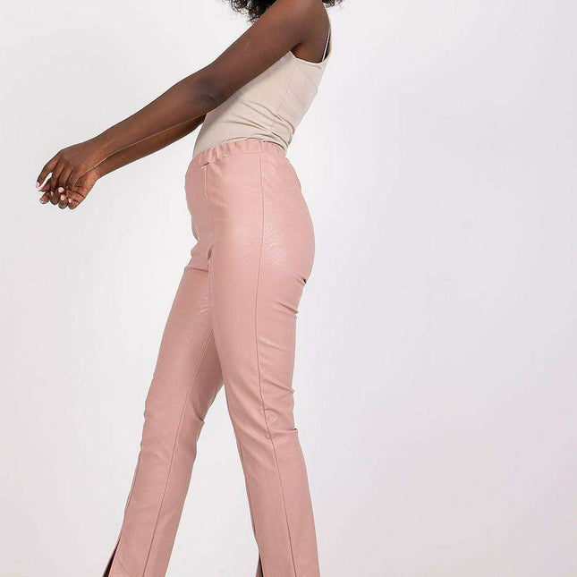 Sustainable Leather Pants High Waisted Slits For Women