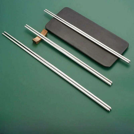 Sustainable Stainless Steel Chopsticks with Extended Length and Anti-Slip Grip - Très Elite