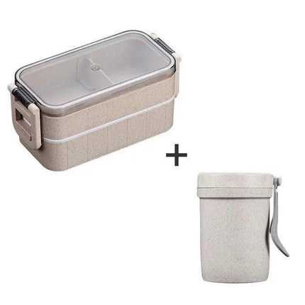 Sustainable Wheat Straw Lunch Box with Utensils: Your Eco-Conscious Mealtime Essential - Très Elite