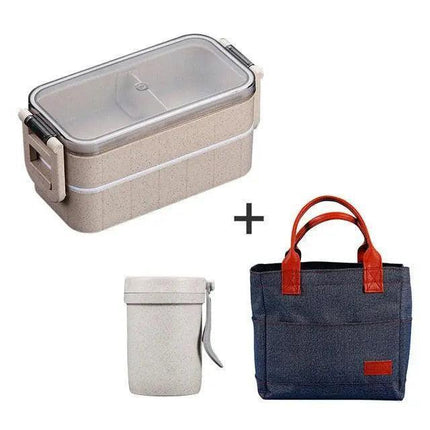 Sustainable Wheat Straw Lunch Box with Utensils: Your Eco-Conscious Mealtime Essential - Très Elite