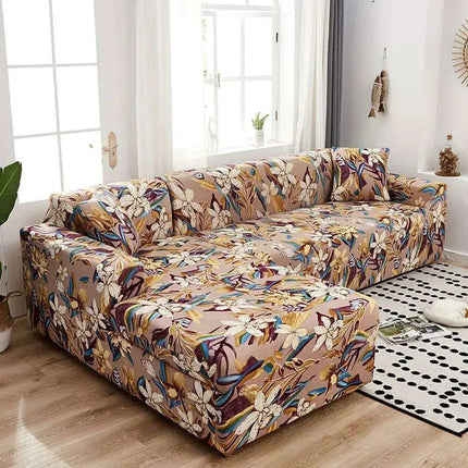 Svetanya Chic L-Shape Sofa Cover - Stylish Fabric Protector for Elegant Living Spaces - Très Elite