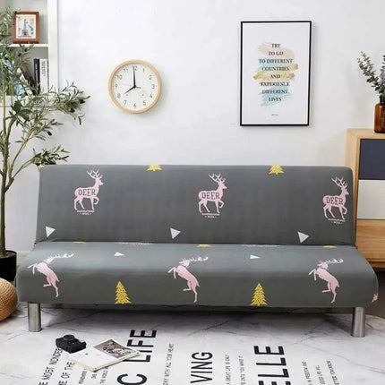 Svetanya Stretch Universal Futon Sofa Cover with No Armrests in Stylish Prints - Très Elite