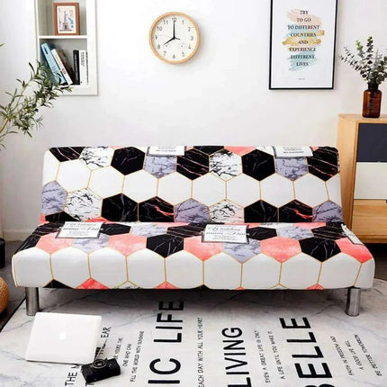 Svetanya Stretch Universal Futon Sofa Cover with No Armrests in Stylish Prints - Très Elite