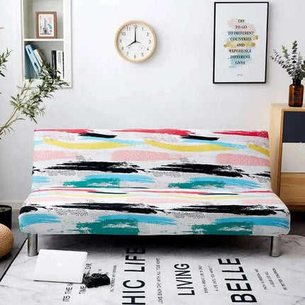 Svetanya Stretch Universal Futon Sofa Cover with No Armrests in Stylish Prints - Très Elite