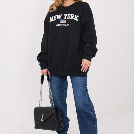 Women Casual Sweatshirt Cotton Elastane Blend With Urban Decorative Print - Très Elite