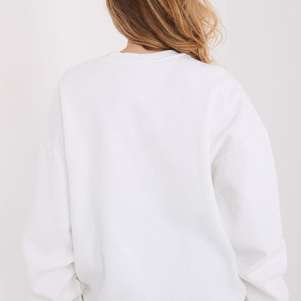 Women's Cotton Elastane Sweatshirt With Decorative Print Casual Fit - Très Elite