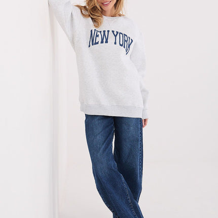 Women Casual Sweatshirt Cotton Elastane Blend Slogan Print - Très Elite