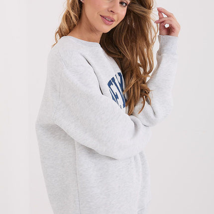 Women Casual Sweatshirt Cotton Elastane Blend Slogan Print - Très Elite