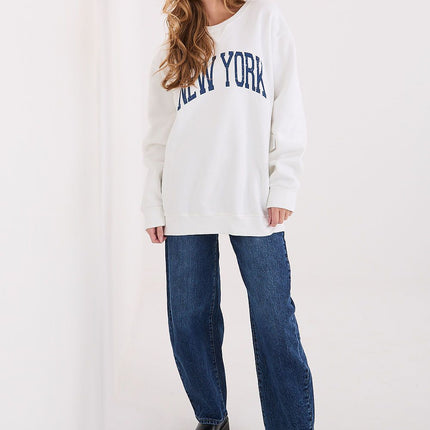 Women's Casual Sweatshirt With Slogan Print Soft Cotton Elastane Model 222505 - Très Elite