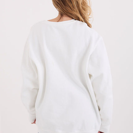 Women's Casual Sweatshirt With Slogan Print Soft Cotton Elastane Model 222505 - Très Elite