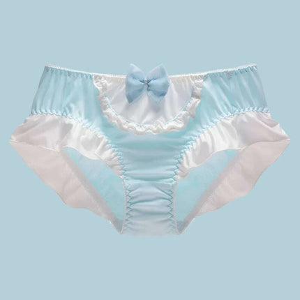 Sweet Delight Milk Silk Bow High Stretch Women's Princess Panties - Large Size Lingerie - Très Elite