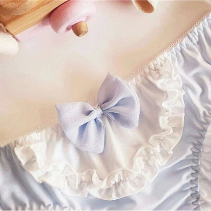 Sweet Delight Milk Silk Bow High Stretch Women's Princess Panties - Large Size Lingerie - Très Elite