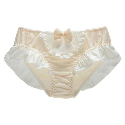 Sweet Delight Milk Silk Bow High Stretch Women's Princess Panties - Large Size Lingerie - Très Elite