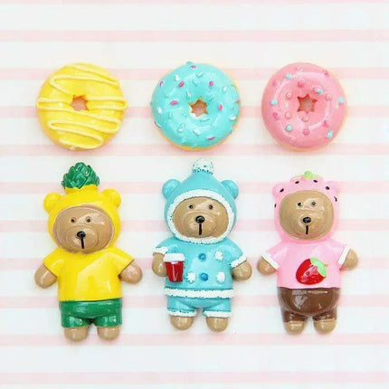 Sweet Mini Donut Dollhouse Toy Set with Tiny Candy Playthings - 10 Piece Bundle