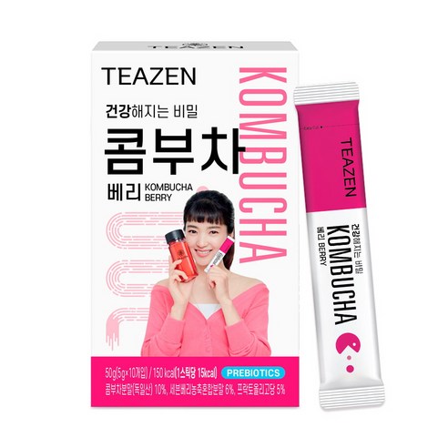 Teazen Kombucha Berry Sticks 10 Pack Low Calorie No Sugar Refreshment - Très Elite
