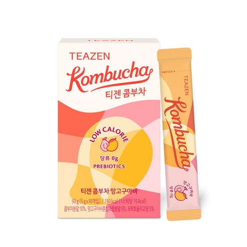 Teazen Mango And Guava Kombucha Sticks Pack 10 Sugar Free - Très Elite