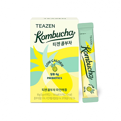 Teazen Pineapple Kombucha Sticks 10 Pack Low Calorie No Sugar - Très Elite