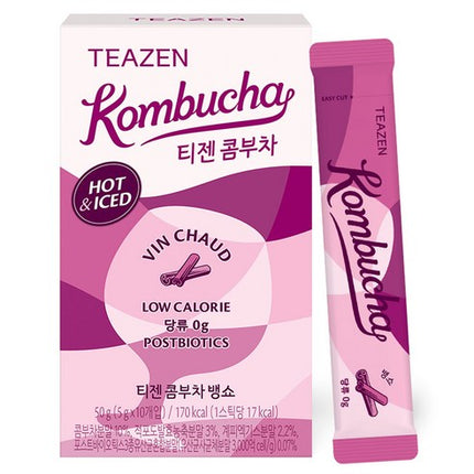 Teazen Kombucha Vin Chaud Tea Sticks Low Calorie 10 Pack - Très Elite