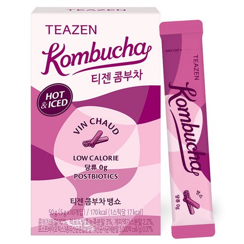 Teazen Kombucha Vin Chaud Tea Sticks Low Calorie 10 Pack - Très Elite