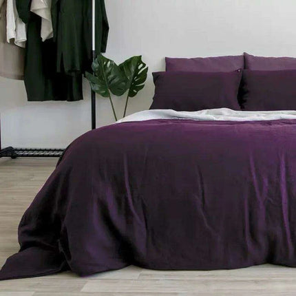 Tailored 100% Linen King Duvet Cover Available in Elegant Natural Gray, Soft Pink, and Serene Blue- Très Elite- Très Elite