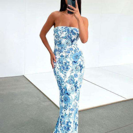 Tempting Backless Slit Maxi Evening Dress - Très Elite