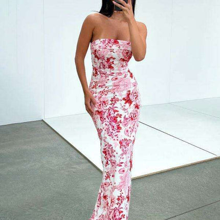 Tempting Backless Slit Maxi Evening Dress - Très Elite
