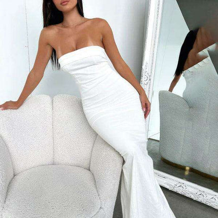 Tempting Backless Slit Maxi Evening Dress - Très Elite