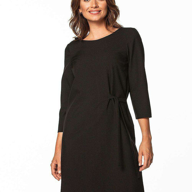 Tessita Elegant Midi Dress with Tie-Waist Detail