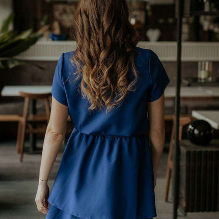Tessita Elegant Short Sleeve Dress with Coordinating Waist Belt - Très Elite