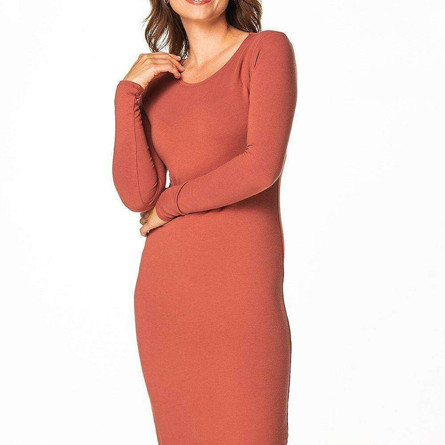 Tessita Long Sleeve Cotton Knit Day Dress