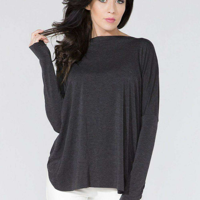 Tessita Reversible Knit Blouse with Unique Raw Edge Detail