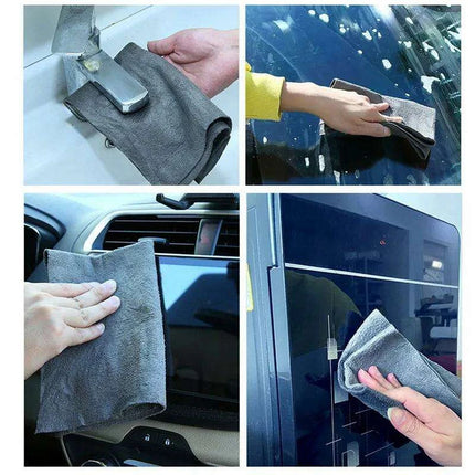 Thickened Microfiber Streak-Free Cleaning Cloths for Crystal Clear Windows and Glass - Reusable Multi-Use Towels..