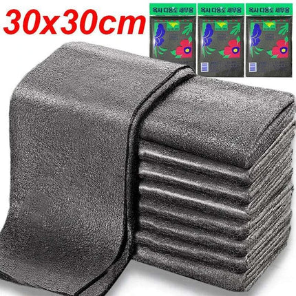Thickened Microfiber Streak-Free Cleaning Cloths for Crystal Clear Windows and Glass - Reusable Multi-Use Towels..