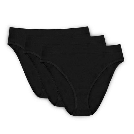 Three-Pack Cotton Thongs – Deep Cut Leg & Wide Waistband Comfort - Très Elite