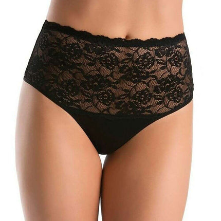Three-Pack High Waisted Cotton Panties with Floral Lace Sides - Très Elite