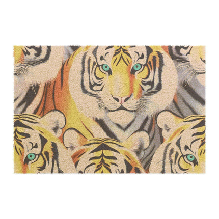 Tiger 3D Coir Fiber Welcome Mat for Outdoor Entryways - Stylish and Functional